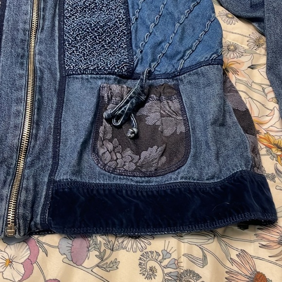 Vintage Marsha Sport denim patch work zip up jacket - Picture 2 of 8